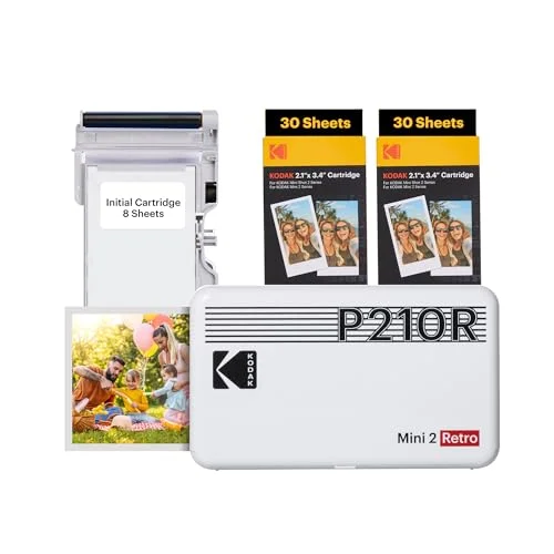 KODAK Mini 2 Retro Portable Photo Printer Bundle, White - Rank 4 in Best Iphone Printer of 2025
