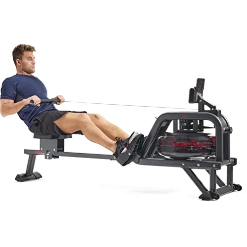 Sunny Health & Fitness Obsidian Surge Smart Water Rower - Rank 9 in Best Rowing Machine of 2025