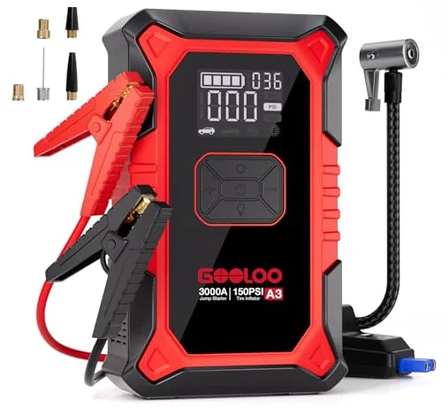 GOOLOO A3 Jump Starter with Compressor - Rank 2 in Best Jump Starter With Air Compressor of 2025