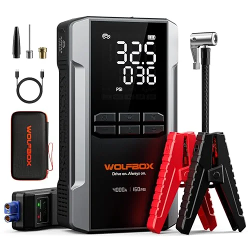 WOLFBOX 4000A Jump Starter with Air Compressor - Rank 4 in Jump Starters of 2025