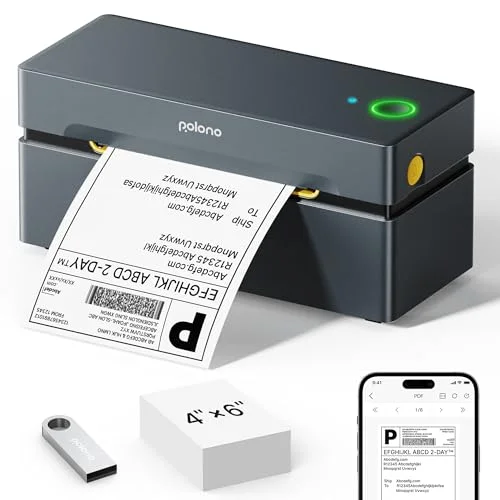 POLONO Wireless Thermal Shipping Label Printer - Rank 3 in Best Label Printers of 2025
