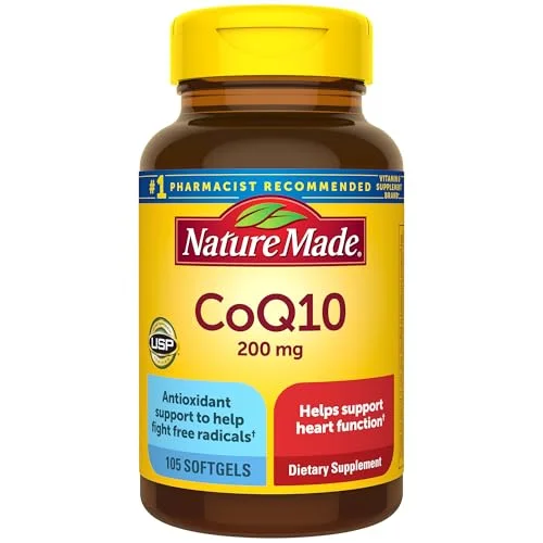 Nature Made CoQ10 200mg, Heart Health Supplement, 105 Softgels - Rank 6 in Best Coq10 of 2025