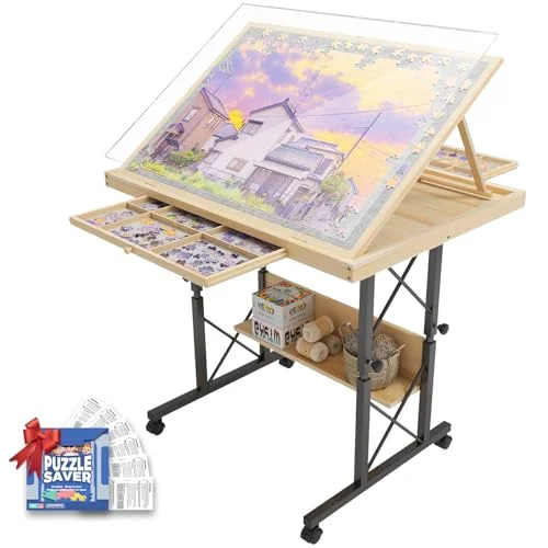Easyego Adjustable Puzzle Table with Drawers - Rank 5 in Best Puzzle Table With Legs of 2025
