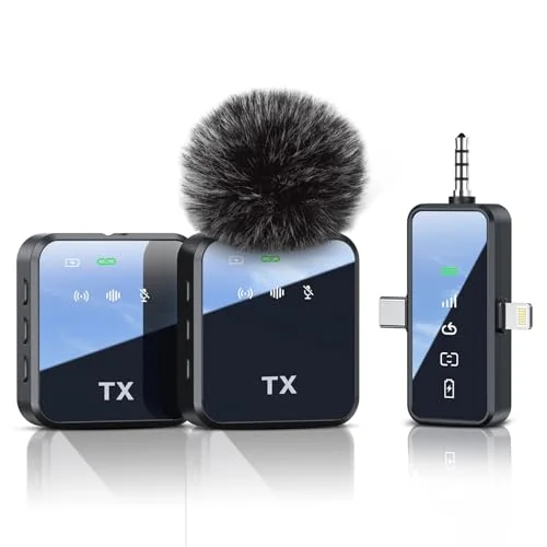PQRQP Wireless Lavalier Microphone for Recording - Rank 10 in Best Microphone For Streaming of 2025