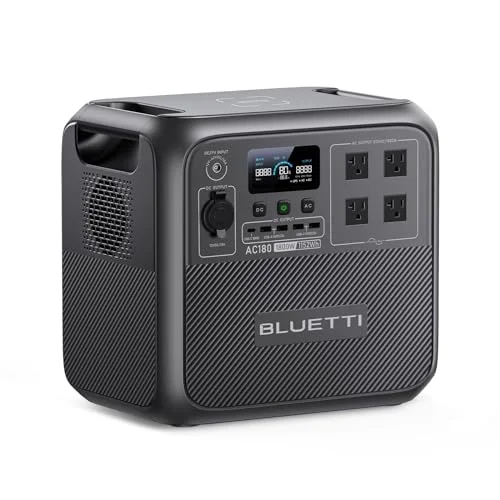 BLUETTI AC180 Portable Power Station - Rank 7 in Best Solar Powered Generators of 2025