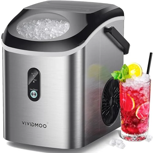 Vividmoo Nugget Ice Maker Countertop, Stainless Steel - Rank 9 in Best Countertop Ice Maker of 2025