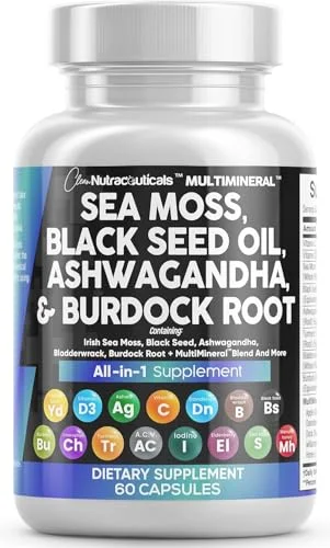 Clean Nutraceuticals Sea Moss & Black Seed Complex - Rank 8 in Best Iodine Supplement of 2025