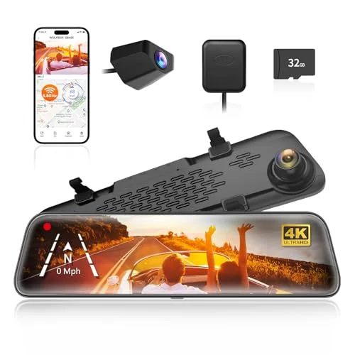 WOLFBOX G840S 12" 4K Mirror Dash Cam - Rank 8 in Dash Cameras