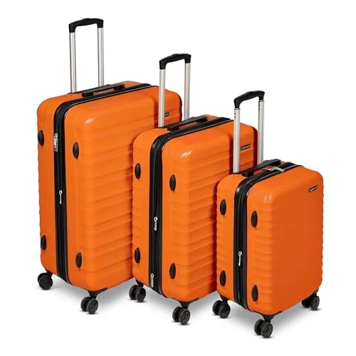 Amazon Basics Hardshell Suitcase Set, Orange - Rank 9 in Best Luggage Sets of 2025