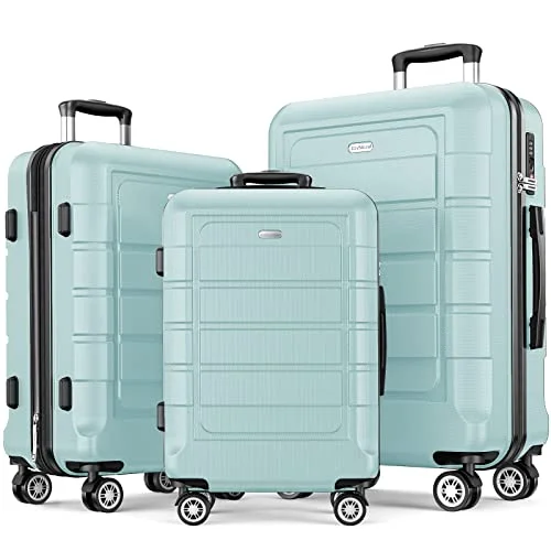 SHOWKOO Expandable Mint Green Luggage Set - Rank 4 in Best Luggage Sets of 2025
