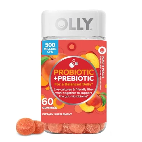 OLLY Probiotic + Prebiotic Gummy, Digestive Support, 60 Count - Rank 3 in Best Olly Probiotic of 2025