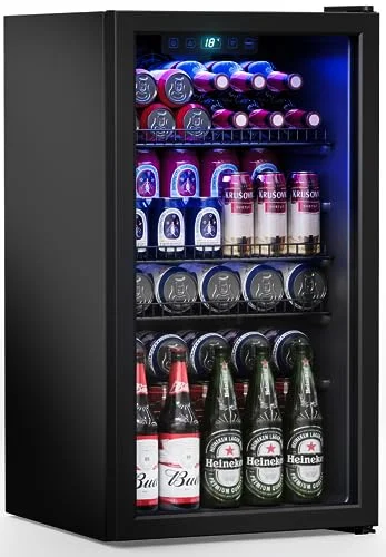 Manastin 120-Can Beverage Refrigerator Cooler - Rank 9 in Best Glass Door Mini Fridge of 2025