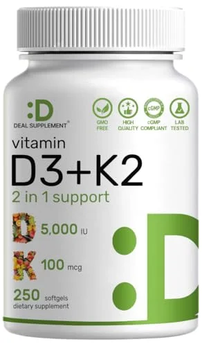 DEAL SUPPLEMENT Vitamin D3 K2 Softgels - Rank 10 in Best Vitamin K2 of 2025