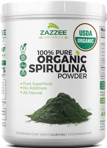 Zazzee Organic Spirulina Powder, 2.2 Pounds - Rank 8 in Best Blue Spirulina of 2025