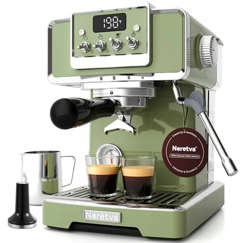 Neretva Espresso Machine 15 Bar LCD Green - Rank 9 in Best Espresso Machines of 2025