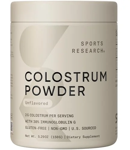 Sports Research Colostrum Powder - Unflavored - Rank 5 in Best Bovine Colostrum of 2025