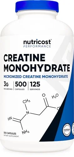 Nutricost Micronized Creatine Monohydrate 3,000mg 500ct - Rank 6 in Best Creatine Monohydrate of 2025