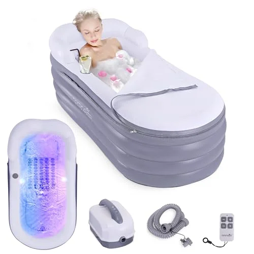 SereneLife Inflatable Bathtub with Bubble Massage - Rank 7 in Best One Person Hot Tub of 2025