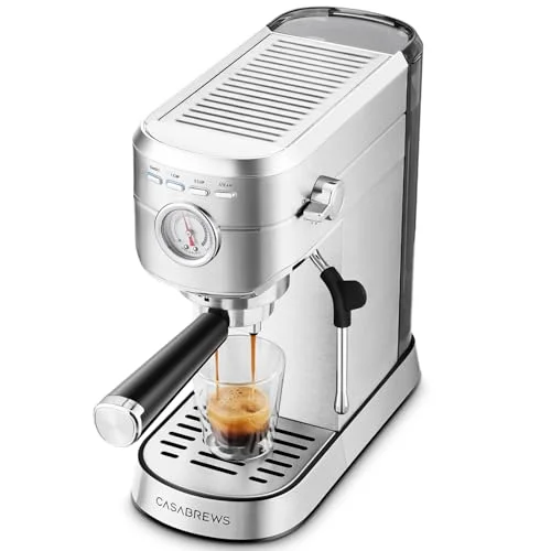 CASABREWS 20 Bar Espresso Machine Silver - Rank 2 in Best Espresso Machines of 2025