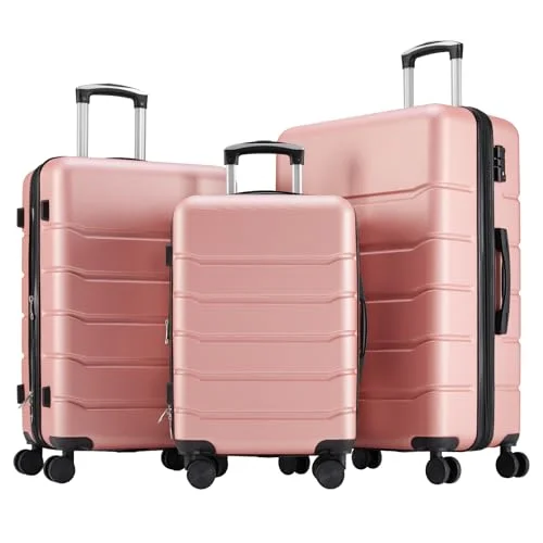 Sweetcrispy Expandable Luggage Set, Light Pink - Rank 10 in Best Luggage Sets of 2025