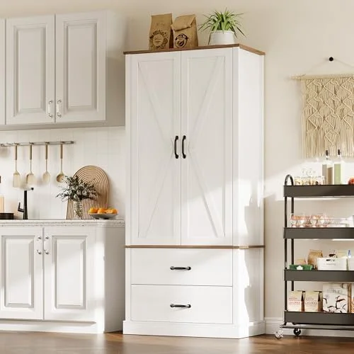 GarveeHome Farmhouse Kitchen Pantry Cabinet - Rank 10 in Best Pantries of 2025