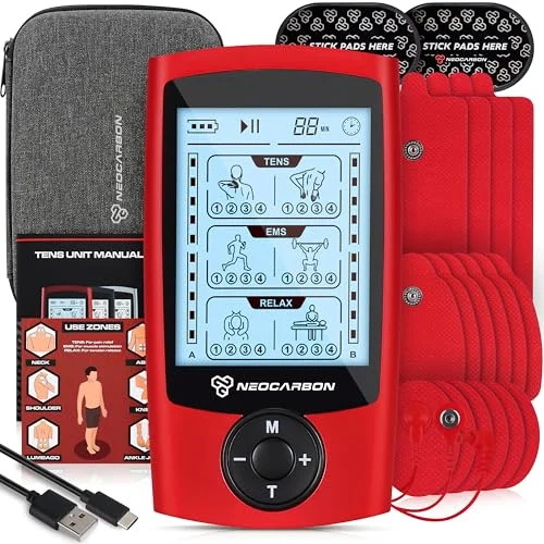 Neocarbon TENS Unit Muscle Stimulator EMS Massager - Rank 3 in Best Tens Units of 2025