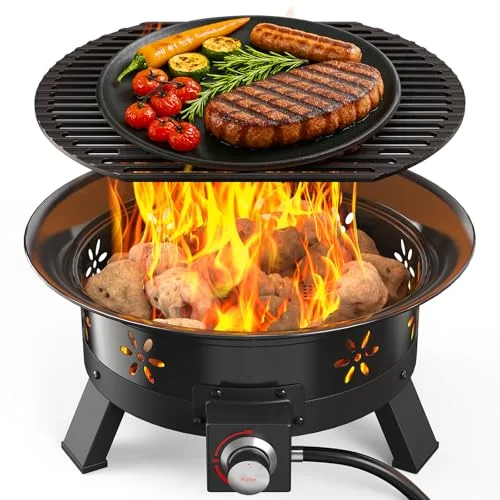 Amada Homefurnishing 24″ Portable Propane Fire Pit - Rank 9 in Best Housewise Fire Pit of 2025
