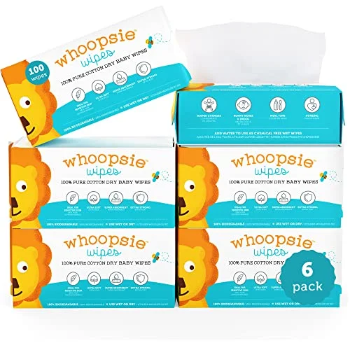 Whoopsie Wipes Pure Cotton Dry Wipes 600 Count - Rank 7 in Best Dry Wipes of 2025