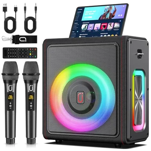 PPMIC Portable Karaoke Machine with Wireless Mics - Rank 7 in Best Karaoke Machine With Lyrics Display of 2025