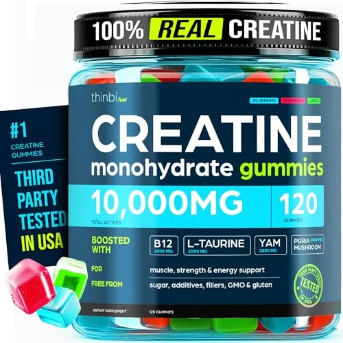 Creatine Gummies Monohydrate Complex 10,000mg - Rank 9 in Best Creatine Gummies of 2025