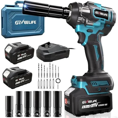 GEVEELIFE Brushless Cordless Impact Wrench 550N.m - Rank 4 in Best Impact Wrench of 2025