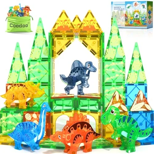 Dinosaur Magnetic Tiles for Kids 3+ - Rank 5 in Best Magnetic Tiles of 2025