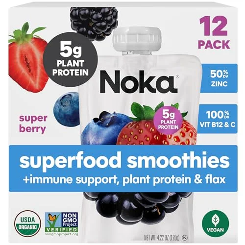 Noka Organic Super Berry Smoothie Pouches - Rank 8 in Best Healthy Snack of 2025