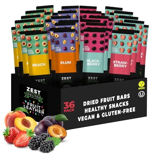 Zest Delites Fruit Leather Snacks Variety Pack - Rank 10 in Best Healthy Snack of 2025