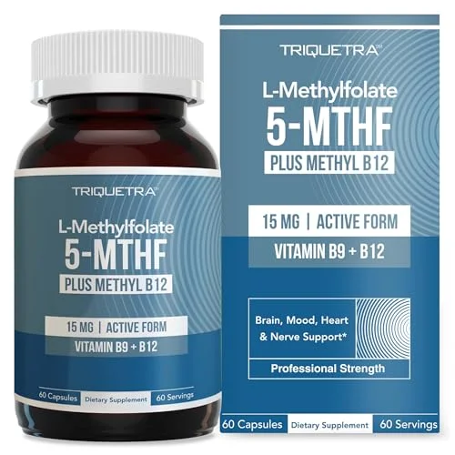 L-Methyl Folate 15mg with Methyl B12 - Rank 4 in Best Brain Vitamins of 2025