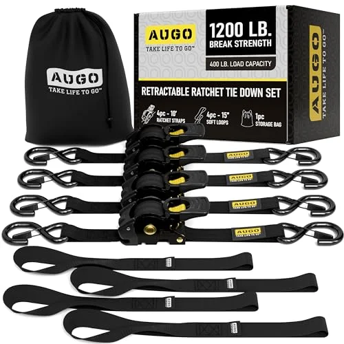 AUGO Retractable Ratchet Straps for Cargo - Rank 4 in Best Ratchet Straps of 2025