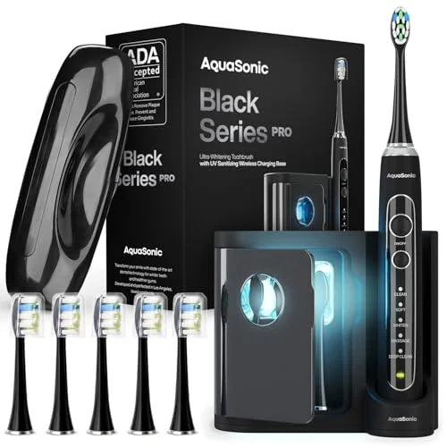 Aquasonic Black Series PRO Toothbrush with UV Sanitizer - Rank 2 in Best Electric Toothbrush of 2025
