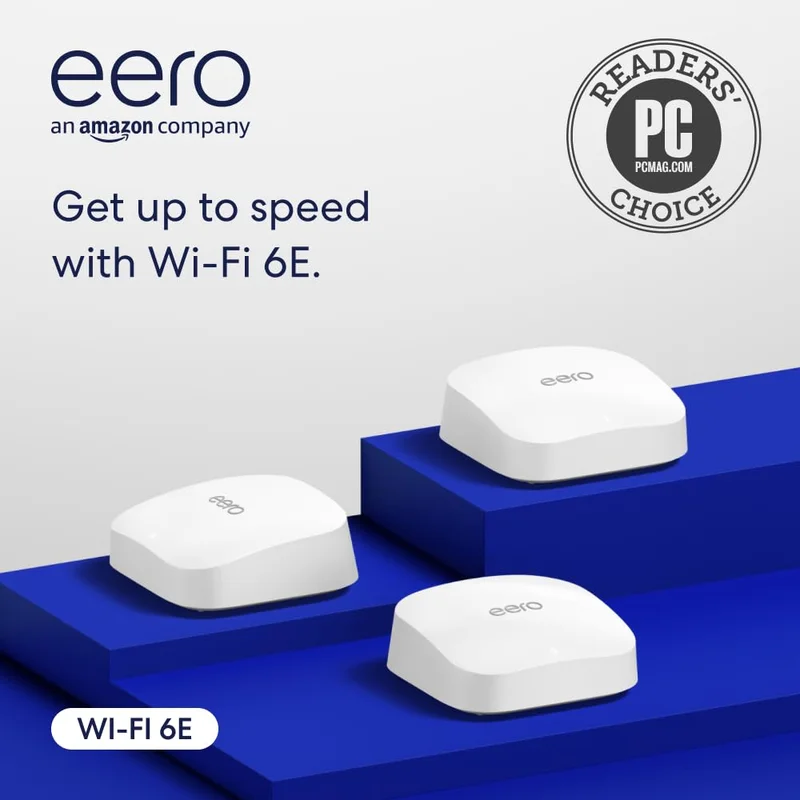 eero Pro 6E Mesh Wi-Fi Router 3-Pack - Rank 2 in Mesh Wifi Systems of 2025
