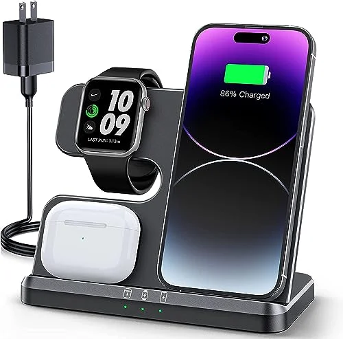 3-in-1 Wireless Charger for Apple Devices - Rank 5 in Best Iphone Charging Station of 2025