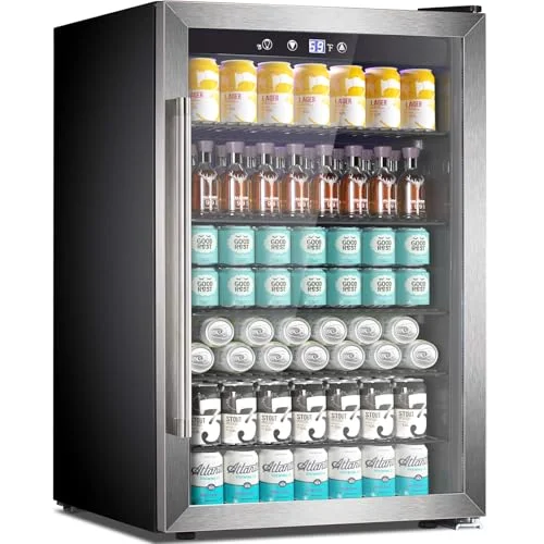 Joy Pebble Mini Fridge Beverage Cooler 145 Can - Rank 4 in Best Glass Door Mini Fridge of 2025