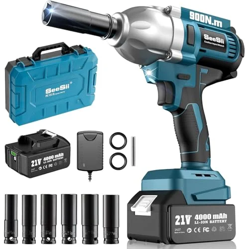 Seesii Cordless Impact Wrench 800N.m 1/2 Inch - Rank 5 in Best Impact Wrench of 2025