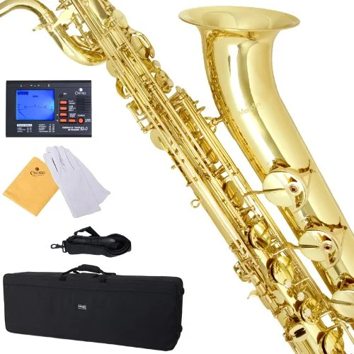 Mendini by Cecilio MBS-30L+92D Intermediate E Flat Baritone Saxophone - Rank 4 in Best Baritone Sax of 2025