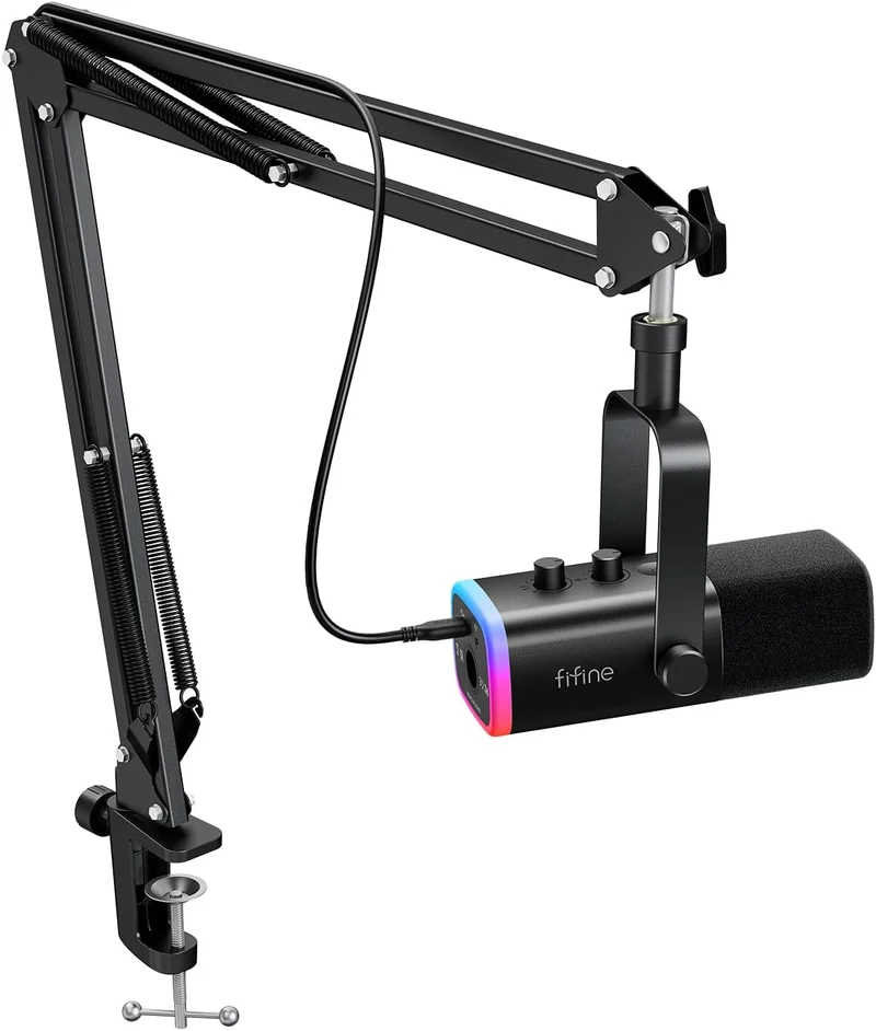 FIFINE AmpliGame AM8T RGB Gaming Microphone Set - Rank 8 in Best Microphone For Streaming of 2025