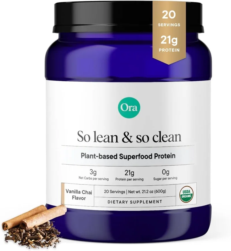 Ora Organic Vegan Protein Powder Vanilla Chai - Rank 3 in Best Tasting Weight Loss Protein Powder of 2025