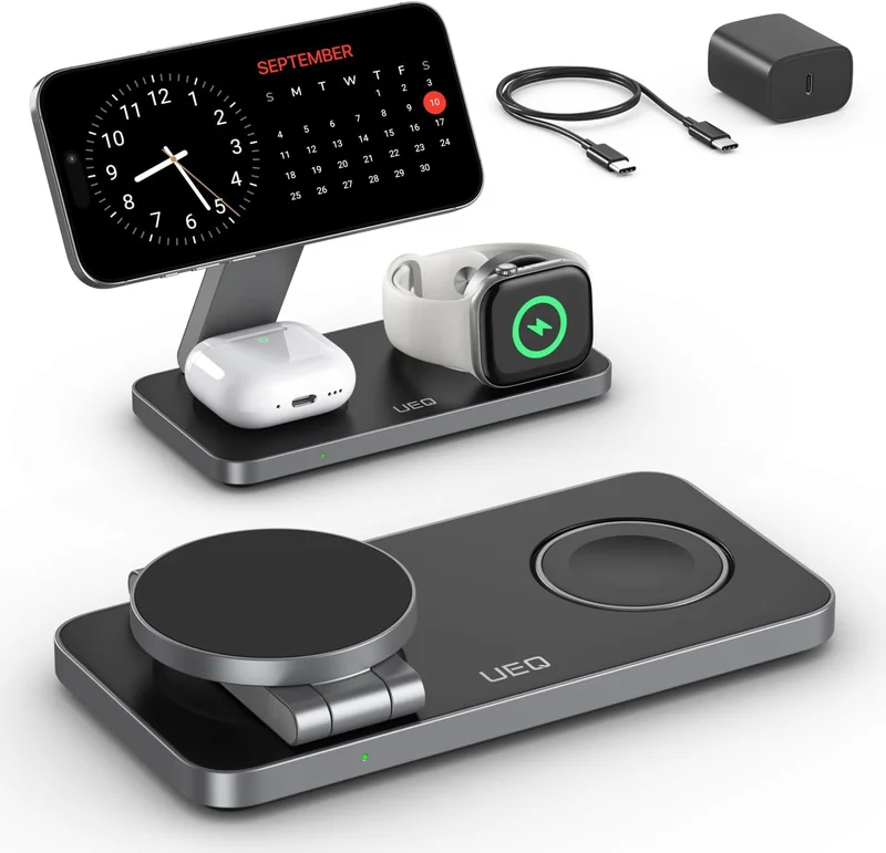 UEQ Foldable Wireless Charging Station for Apple Devices - Rank 10 in Best Iphone Charging Station of 2025