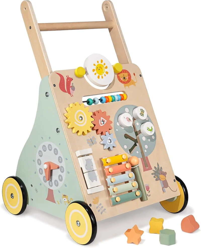 GiggleGems Wooden Baby Walker with Activities - Rank 6 in Best Infant Walkers of 2025