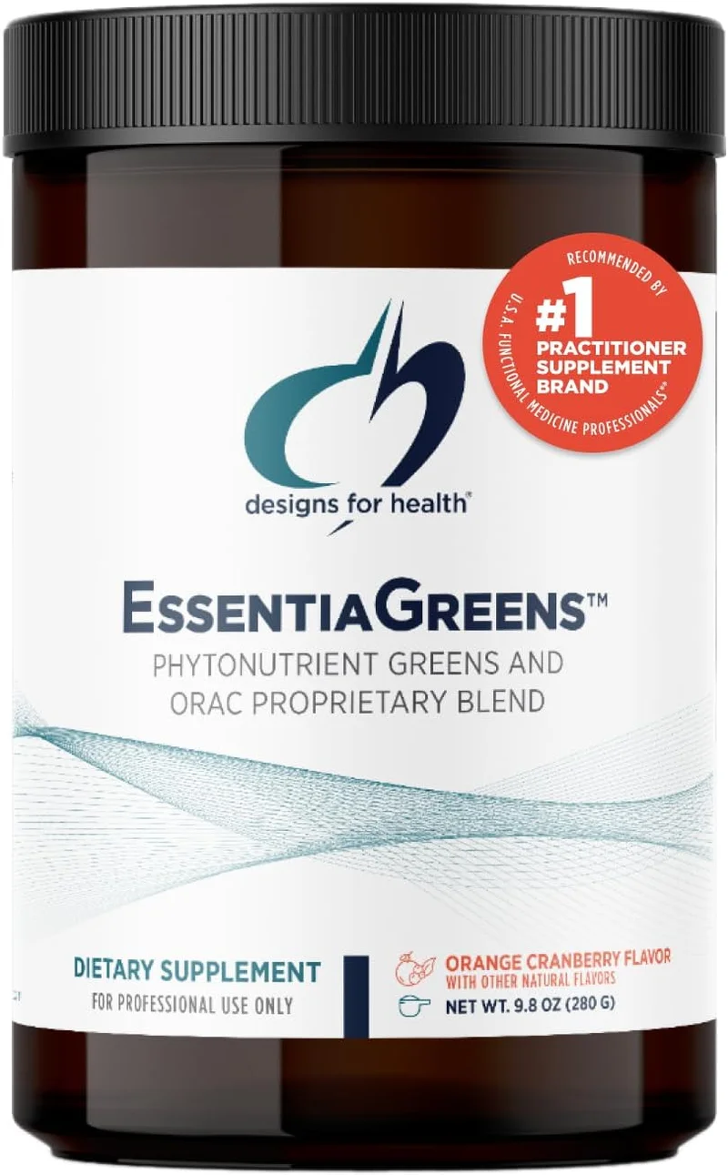 Designs for Health EssentiaGreens Vegan Greens Powder - Rank 4 in Best Organic Green Powder of 2025