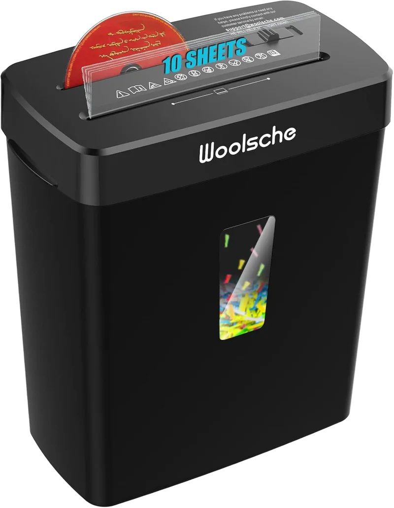 Woolsche 10-Sheet Cross Cut Paper Shredder - Rank 10 in Best Paper Shredder of 2025