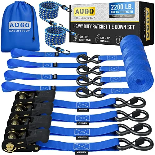 AUGO Heavy Duty Ratchet Straps 15 FT - Rank 9 in Best Ratchet Straps of 2025