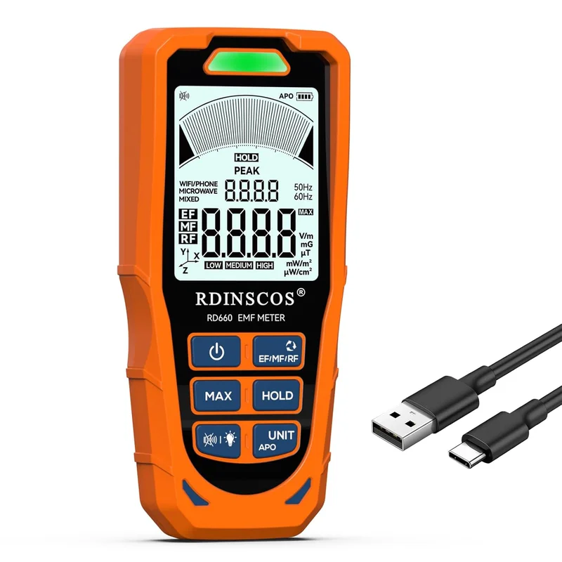 EMF Detector with Sound and Light Alarm - Rank 6 in Best Electromagnetic Field Detector of 2025